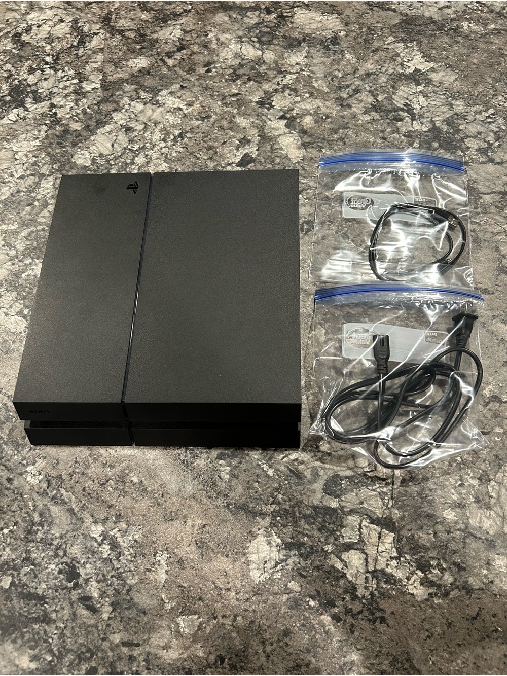 Sony PS4 500gb Console in Black with Cables